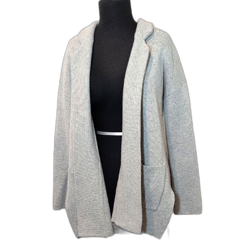 Madewell Heather Gray Open-Front Heavy Wool Cardigan